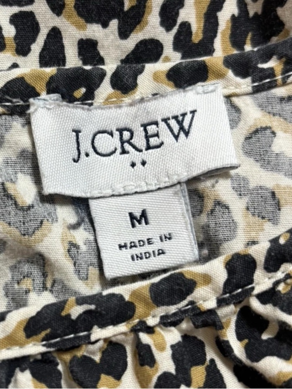 J. Crew Women's Leopard Print Puff Sleeve Cotton Top Size M - Picture 4 of 9